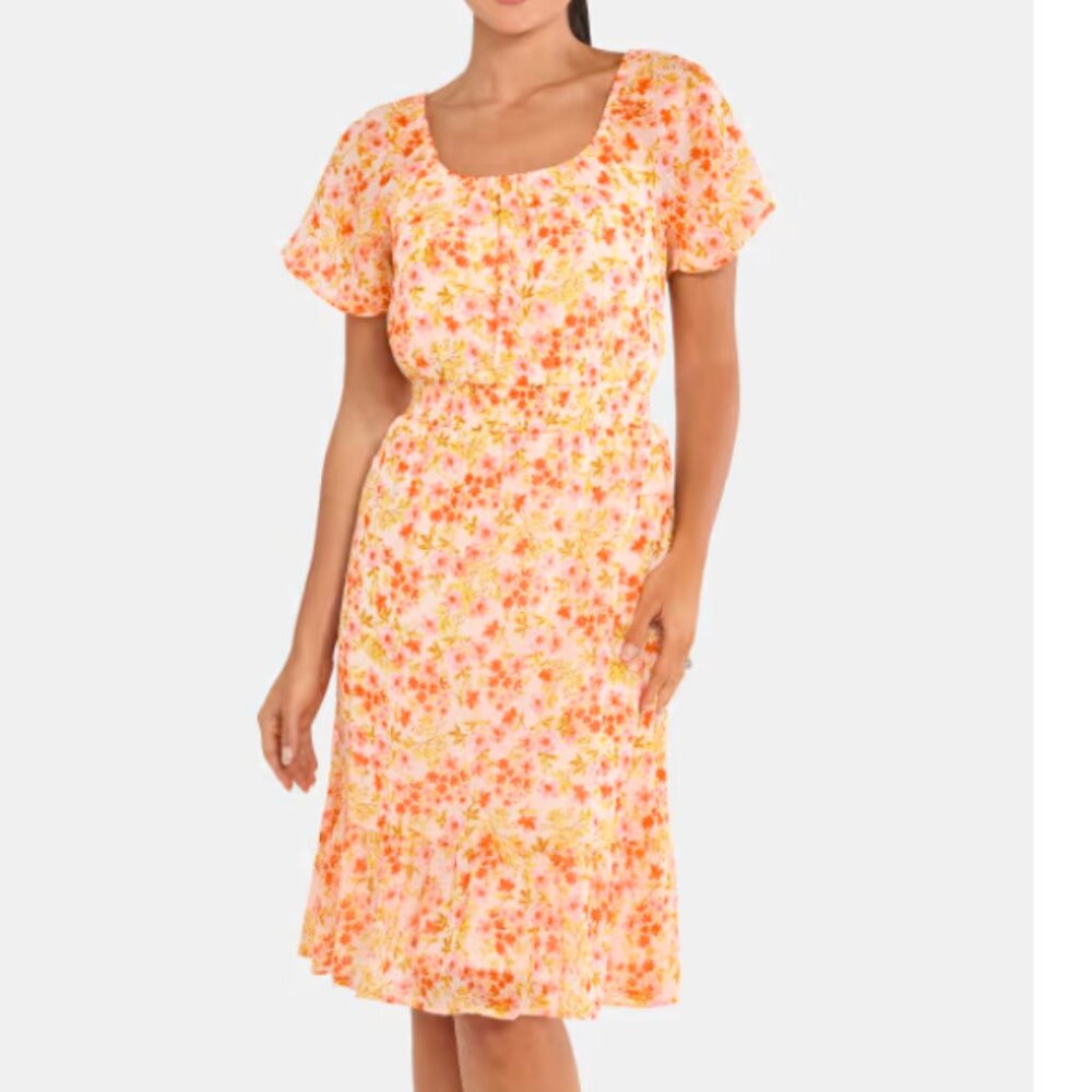 The Children’s Place  Mommy And Me Floral Georgette Tiered Dress  Size Medium